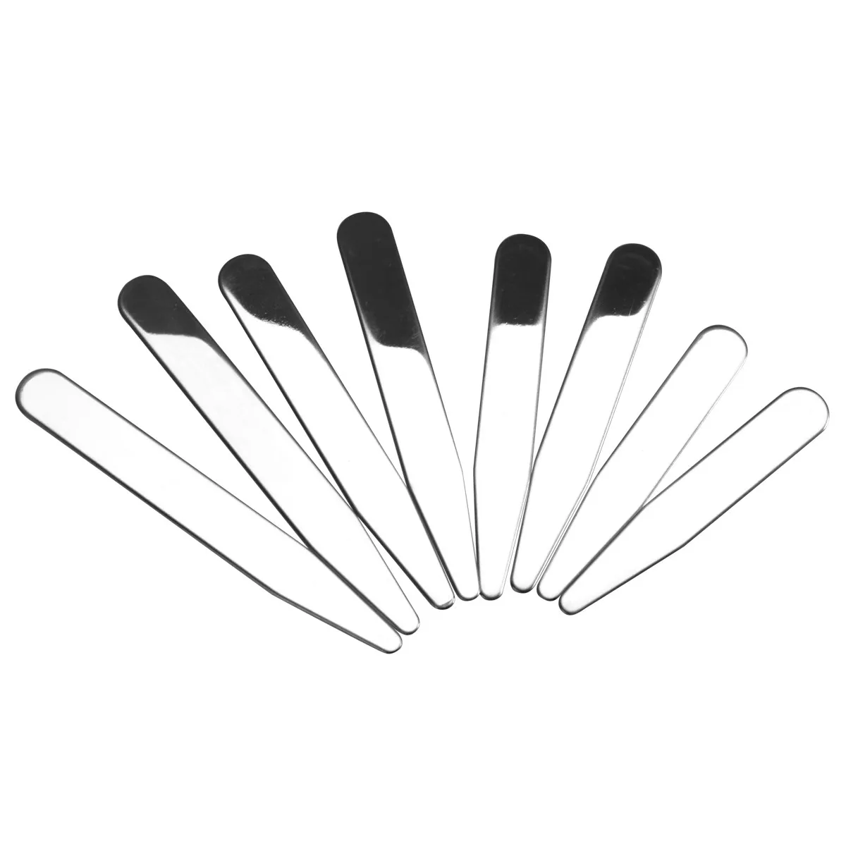 8Pcs Metal Collar Stays High Quality Rust Resistant Rounded Ends Shirt Stiffeners Various Lengths Metal Collar Stays 2.2 Inch