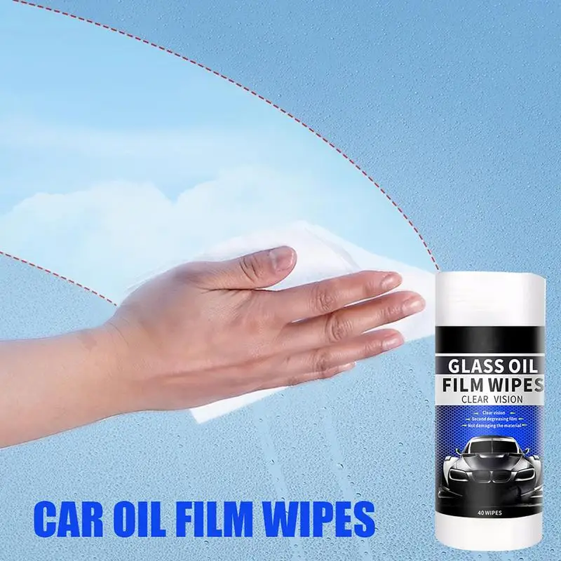 

Glass Cleaner Wipes For Car Windshield Cleaning Wipes 40Pcs Windshield Cleaning Wipes Car Oil Film Remover Glass Oil Film