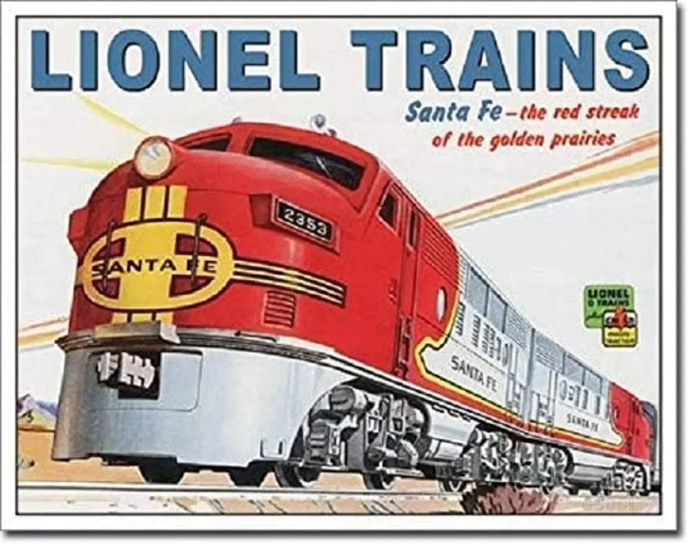 Vintage Metal Tin Signs Lionel Train Santa Fe Railroad Retro Ad Poster Signs Retro Road Signs Country Retro Metal Wall Man Cave