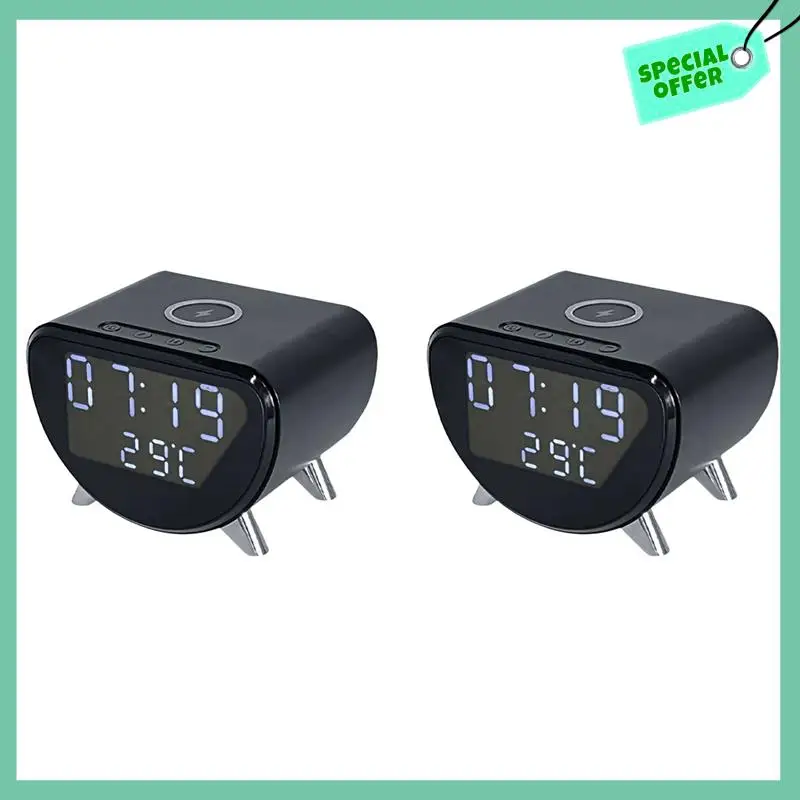 

A95Q-2X Multifunctional Alarm Clock Temperature Clock Wireless Charger LED Mobile Phone Three In One Wireless Charger