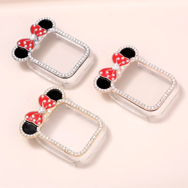 Custodia in silicone Disney Minnie per cinturino Apple iwatch 41MM 40MM 45mm 38mm 42mm Custodia protettiva Apple Watch Serie 8 7 SE 6 5 4
