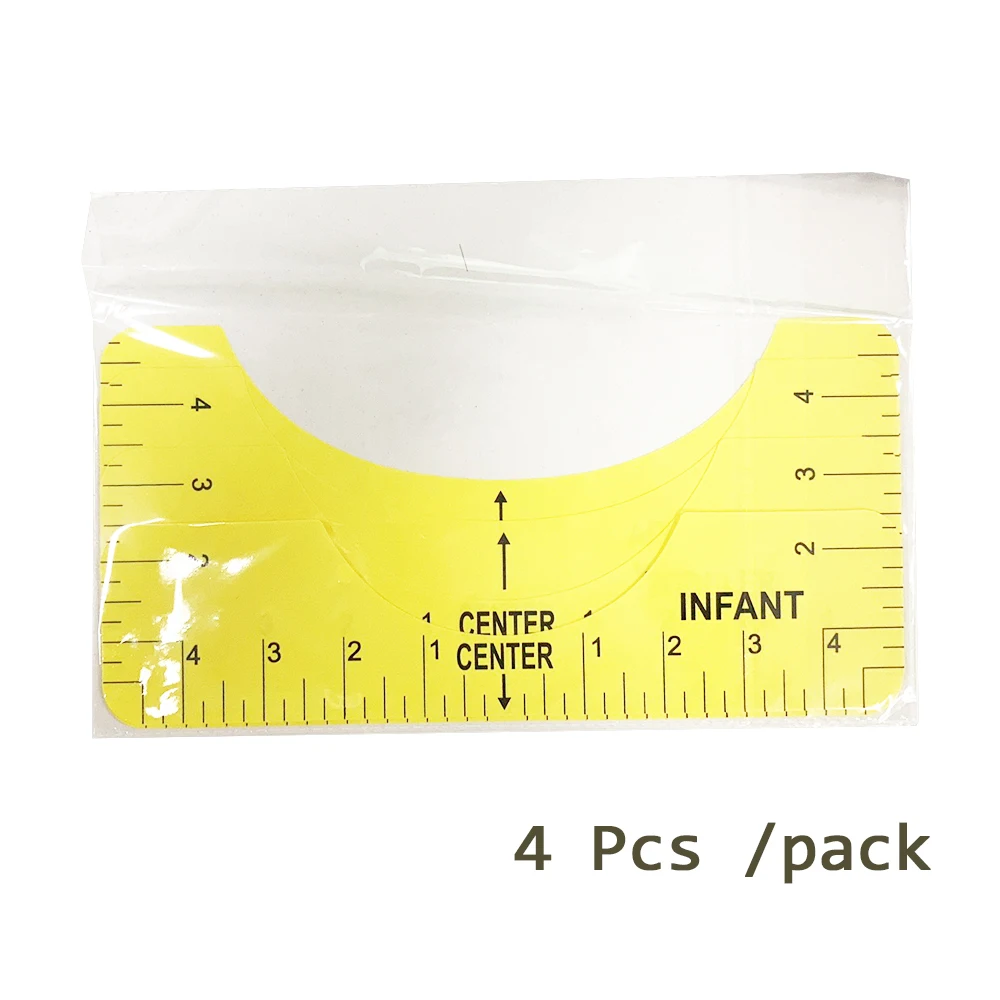 4Pcs/set T-Shirt Ruler Guide for Heat Transfer Vinyl & Sublimation, DIY T-Shirt Measurement Template, Drafting Tools for HTV, DT