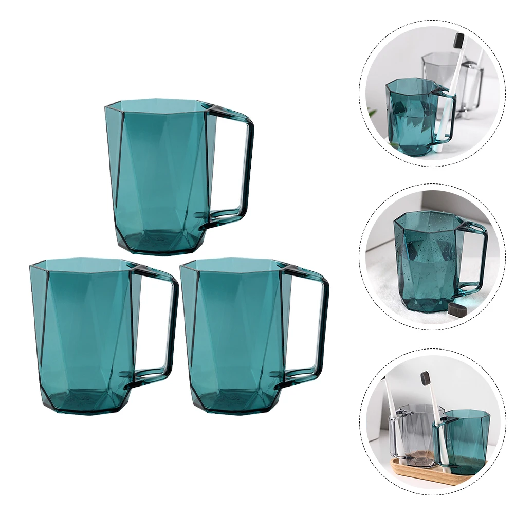 

3 Pcs Toothbrush Cups Plastic Easy Clean Travel Camping Bathroom Gargle Holders Blue Multi purpose Home Cups Toothpaste