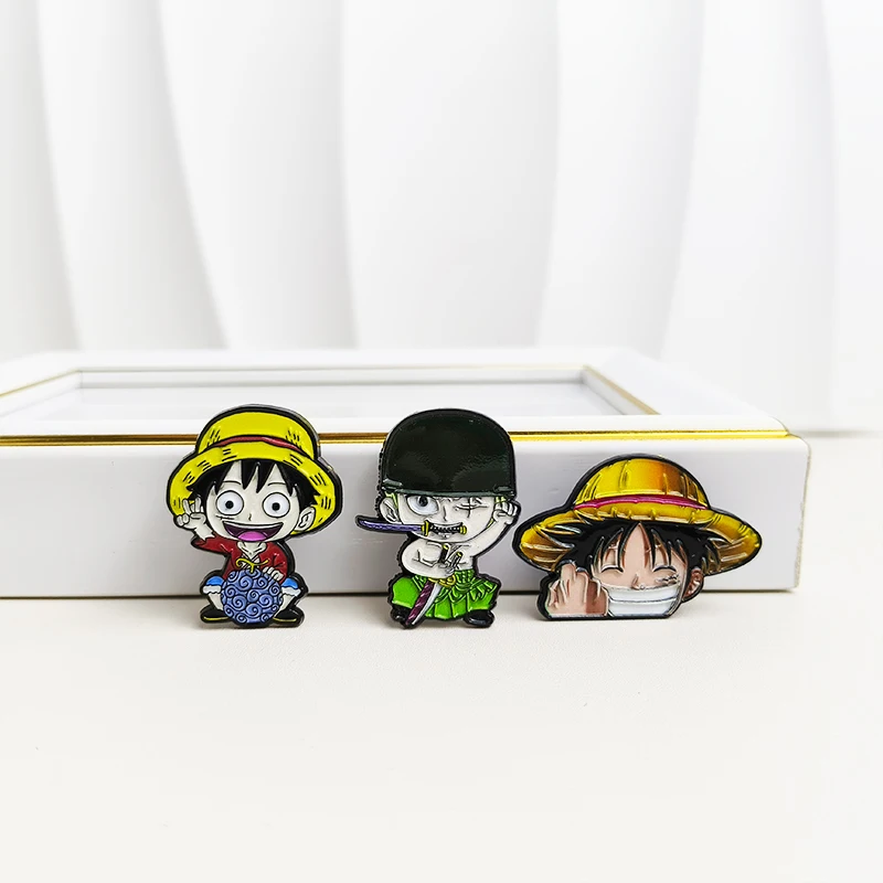 One Piece Manga Pin Anime Lapel Pins Backpacks Cute Things Vegeta Goku Broszki Odznaki na plecak Broszka do biżuterii odzieżowej