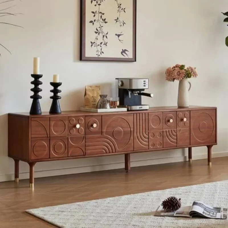 European Decoration Tv Cabinet Brown Door Wooden Storage Luxury Tv Cabinet Apartments Designer Fernsehr Schrank Furniture Home