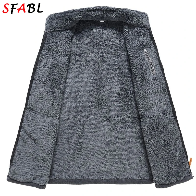Luxuriöse Herren-Fleecejacke Winter-Thermo-Fleecejacke Winddichte Warme Winterjacke Herren-Sportmantel Wander- und Outdoor-Sportbekleidung – Detail 8