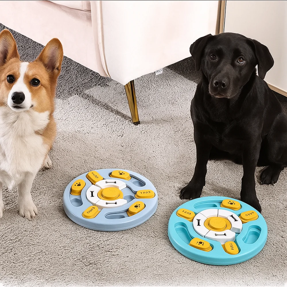 

Multi-use Anti Choking Dog Puzzle Toy Interactive Durable Pet Feeding Toy Rotating with Sound Pet Slow Food Bowl Gift