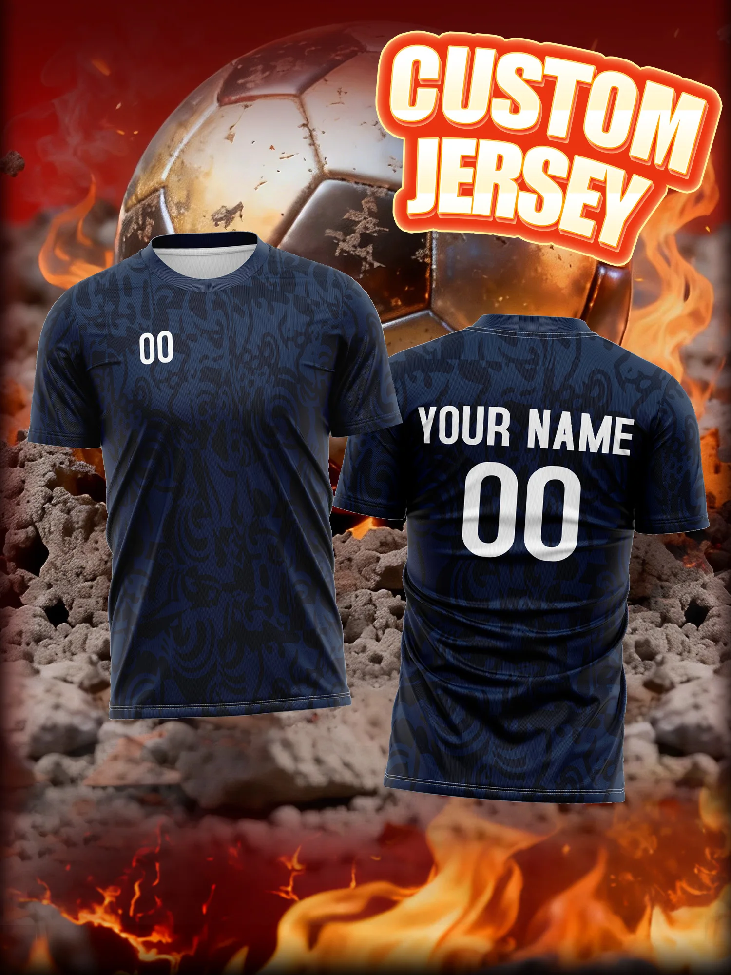 

Custom Image Number Name Soccer Jersey, Medium Weight Cloth, All Day Comfort Soccer Shirt