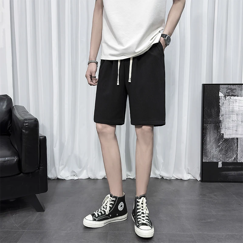 

Summer New Men's Baskeall Sports orts Ice Silk Thin Qui Dry Casual Loose Five-Quarter Length Straight Leg Non-Stretch