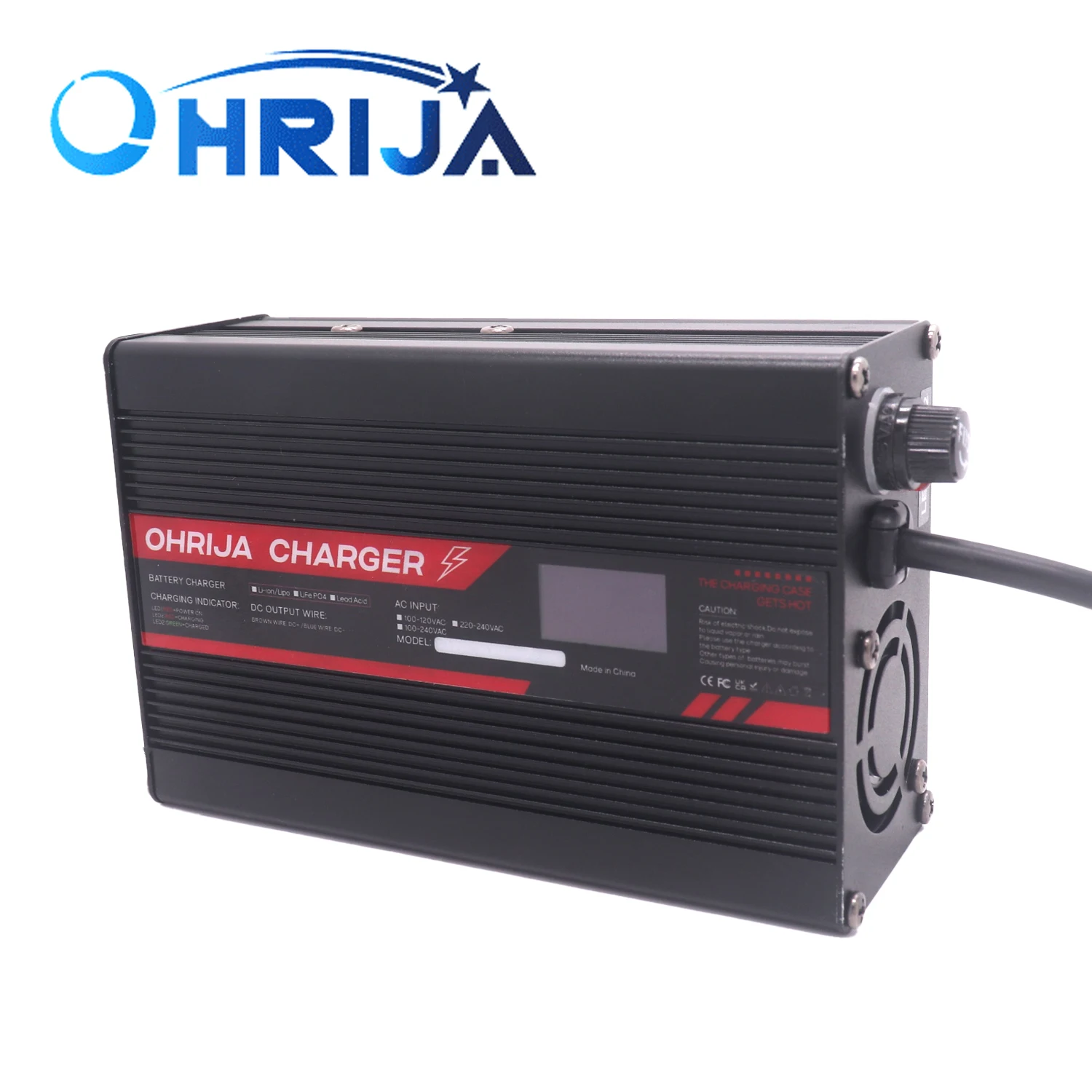 67.2V 2A Charger Smart Aluminum Case Is Suitable For 16S 59.2V  LCD Dispay Li-ion Lipo  Battery OLED Display Fast Charger OHRIJA