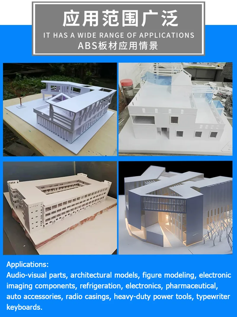 1Pcs ABS Plastic Board Sheet Thick 0.5/0.8/1/1.5/2/3/4/5/6/8/10mm White Model Sheet Material for DIY Model Part Accessorie
