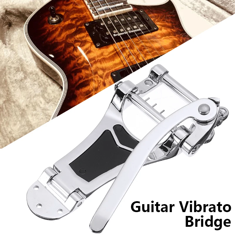 Customizable Silver Chrome Tremolo Vibrato Tailpiece Bridge Electric Guitar Parts Hollow Body For Les Paul Guitar Musical