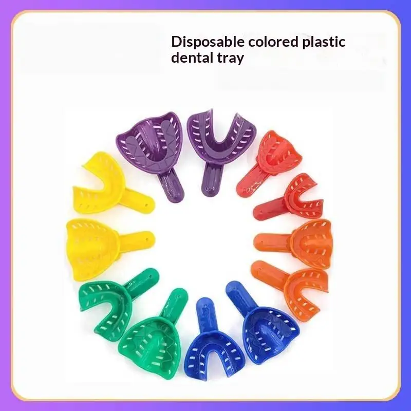 12Pcs Disposable Dental  Tools Dental Trays For Impressionsdental Trays Daily Care Rounded Edges For Cleaning Dental