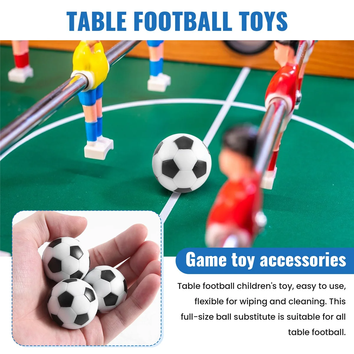 6PCS piccola palla da tavolo in stile calcio biliardino in plastica dura palla da tavolo gioco per bambini giocattolo