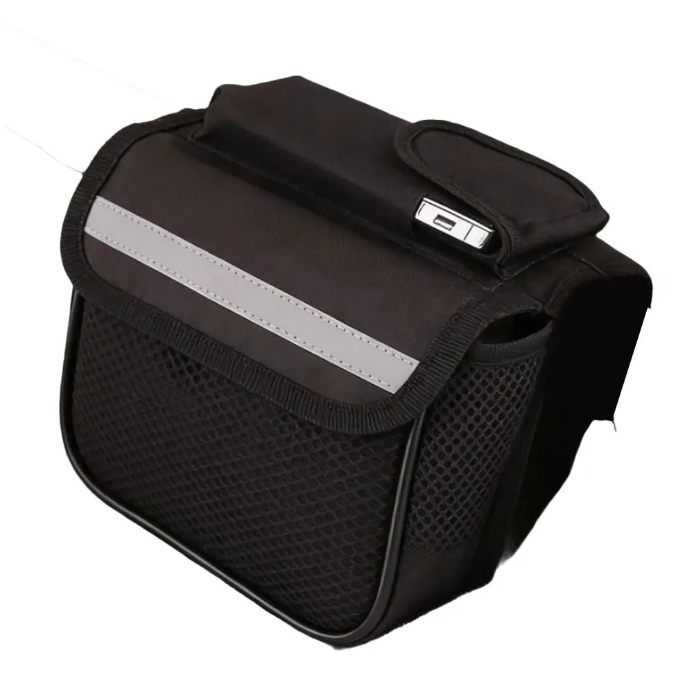 Waterproof bicycle phone and tool bag front strap mount with card slots mesh pocket Oxford cloth for training and short rides