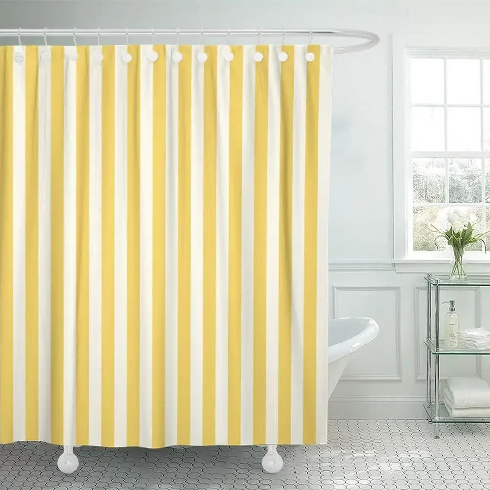 Striped Shower Curtain, Colorful White Modern Fashion Minimalist Polyester Printed Fabric Bathroom Decorative Accessories