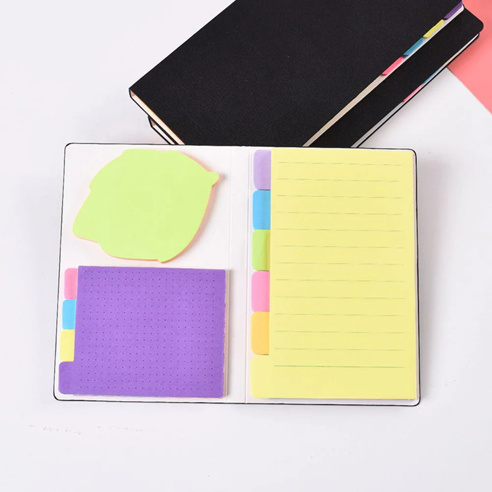 

2pcs Memo Pad Pad Hard Cover For Students Index Notebook Adhesive Paper Notepad Multi-Functional School Stationery