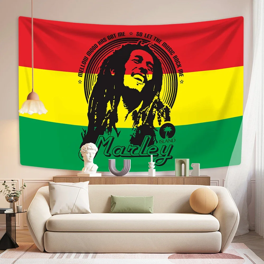 XxDeco Reggae Music Singer Tapestry Bob Marley Printed Home Decor Aesthetics Wall Hanging Bedroom Background Dorm Decoration