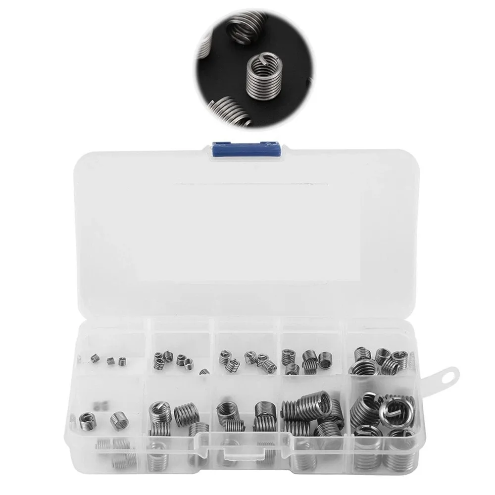 60Pcs 304 Stainless Steel Thread Repair Insert Kit Steel Sheath Helicoil Set / Helicoil Type Insert