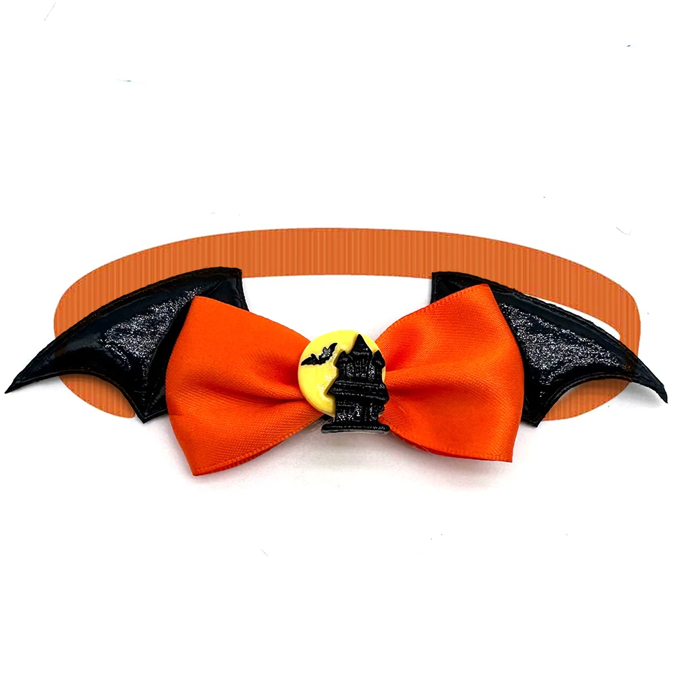 30/50 Stück Flügelförmige Halloween-Schleifen für kleine Hunde – Verstellbare Haustierschleifen für Hunde und Katzen – Detail 4
