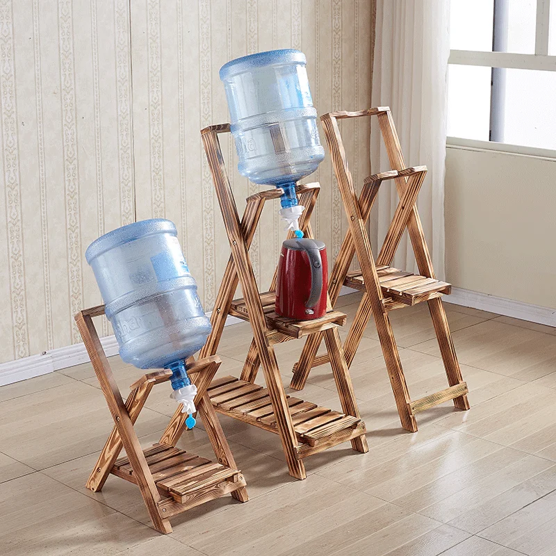 Solid wood bottled water bracket Inverted drinking water purified water bucket bracket