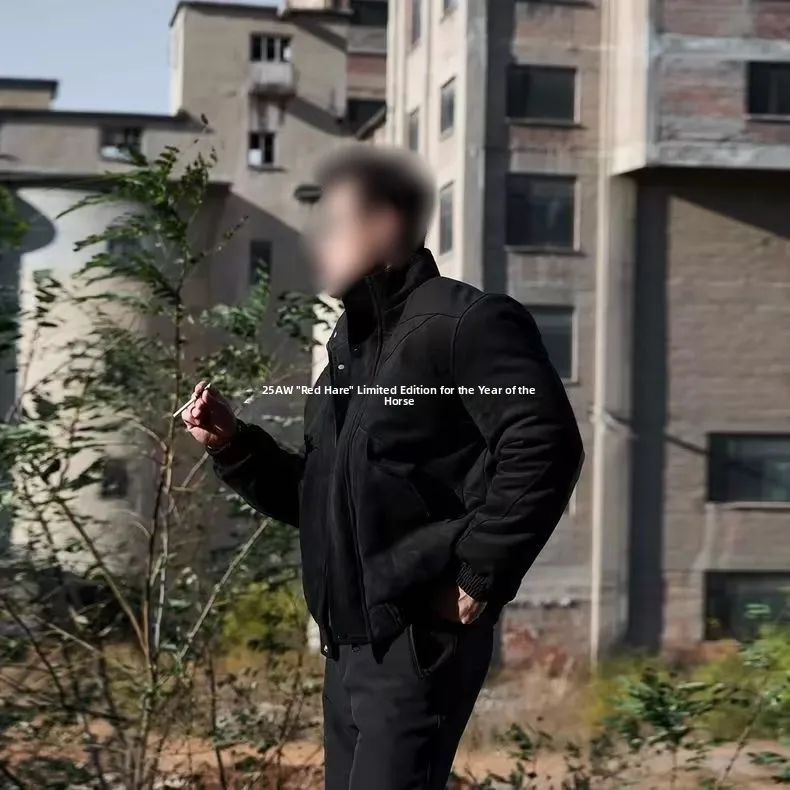 Thiened gamuza ancho hombro americano Sle Jaet invierno a prueba de viento cuello alto año limitación MPA abrigo juvenil con cremallera