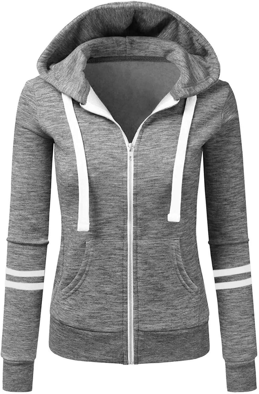 ฤดูใบไม้ผลิฤดูใบไม้ร่วงผู้หญิงกีฬาเสื้อสเวตเตอร์ถักซิป Hooded Sweatshirt Casual Streetwear ผู้หญิงเสื้อแขนยาว