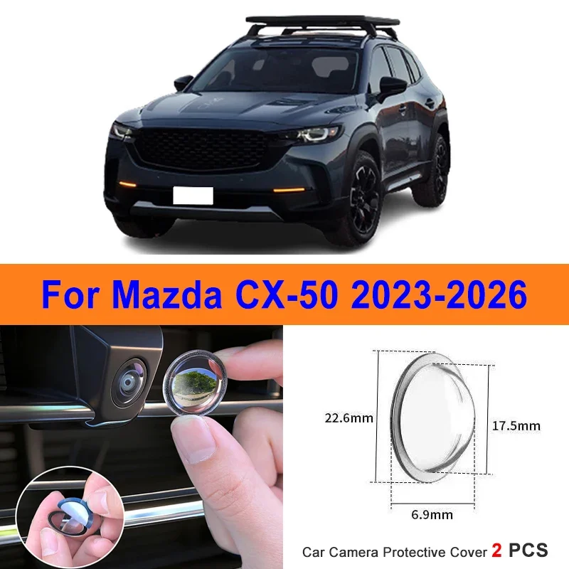 

360 Reverse Image Car Camera Cover Anti-Scratch PC Lens Protector Stickers For Mazda CX-50 2023-2026 2Pcs