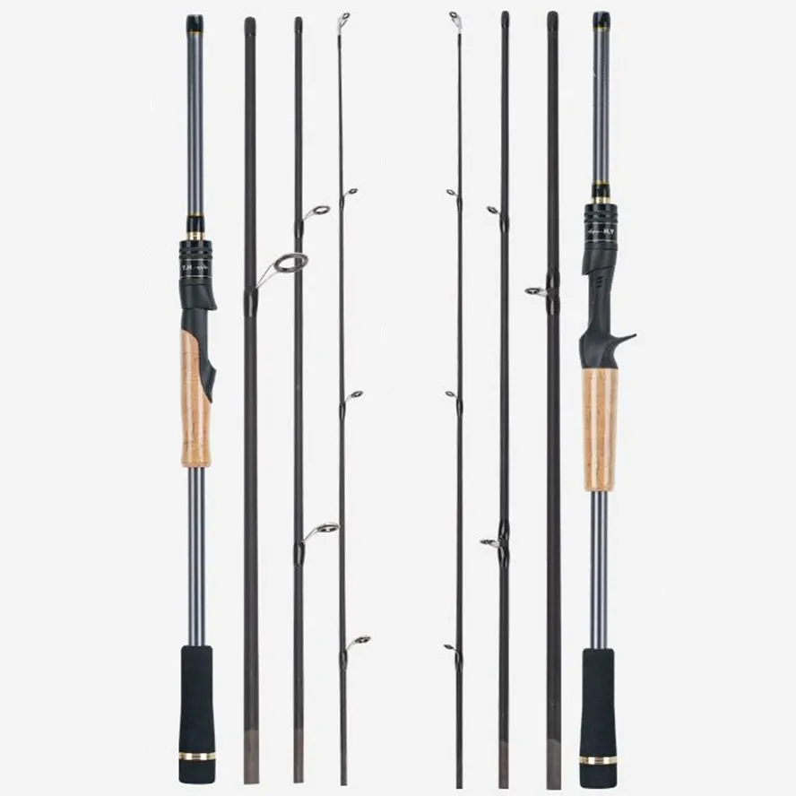 Fishing rod Lure Travel Spinning/Casting Fishing rod 1.98m/2.1m fishing rod 4 sections carp perch