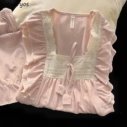 Japanese Style Pajamas Sets Women Cute Long Sleeve Sleepwear for Girls Autumn Leisure Home Stylish College Aesthetic Clothing