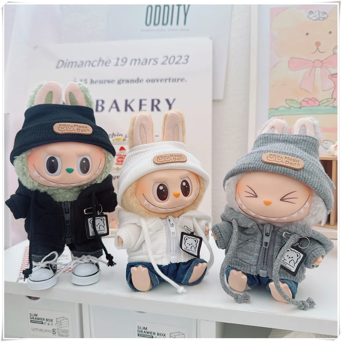 17 ซม.Labubu Bear Casual Jacket ตุ๊กตาเสื้อผ้า-น่ารักตุ๊กตาสําหรับ Pullip Blythe OB11 BJD, Kawaii Teddy Coat