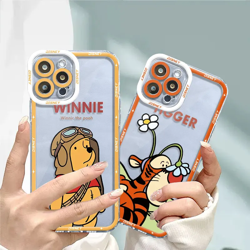 Clear Phone Case for iPhone 15 11 14 Pro Max 13 12 MINI XR X XS 8 7 6 6S Plus Funda Disney Cartoon Tigger