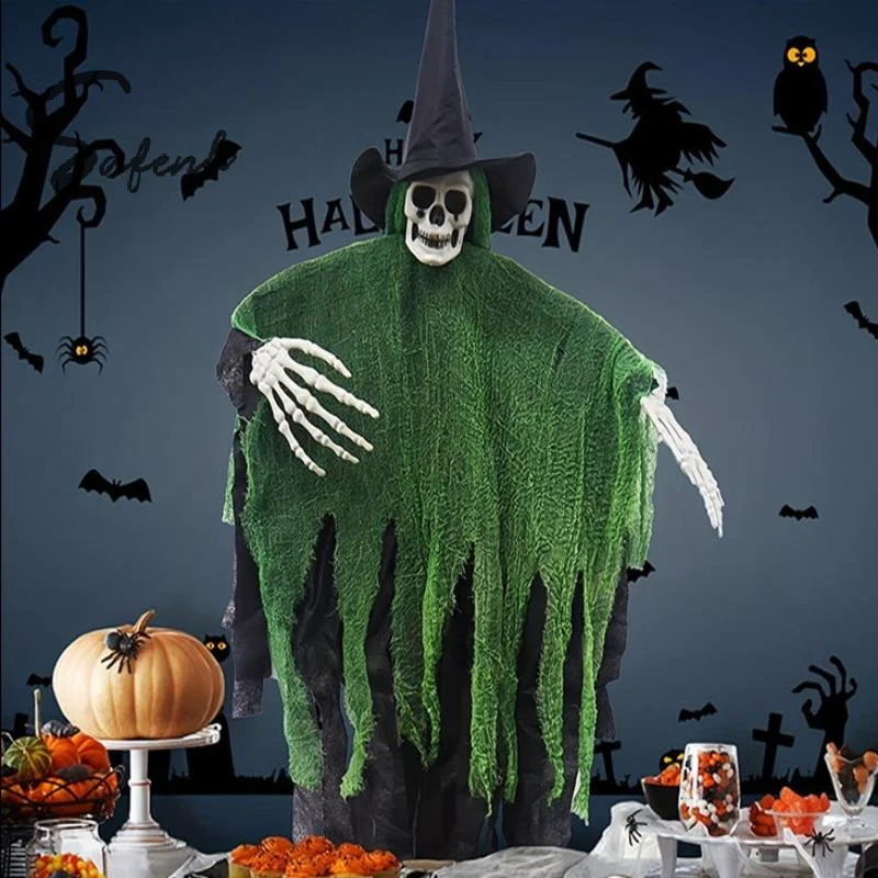 Хэллоуин висит скелет призраки страшный летающий призрак с шляпой волшебника для декора дома с привидениями патио крыльцо череп реквизит Хэллоуин висит скелет призраки страшный летающий призрак с шляпой волшебника для декора дома с привидениями патио крыльцо череп реквизит