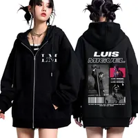 Rapero Luis Miguel álbum Tour gráfico cremallera sudaderas con capucha Harajuku Hip Hop Punk sudaderas hombres mujeres Casual chaqueta de lana con cremallera