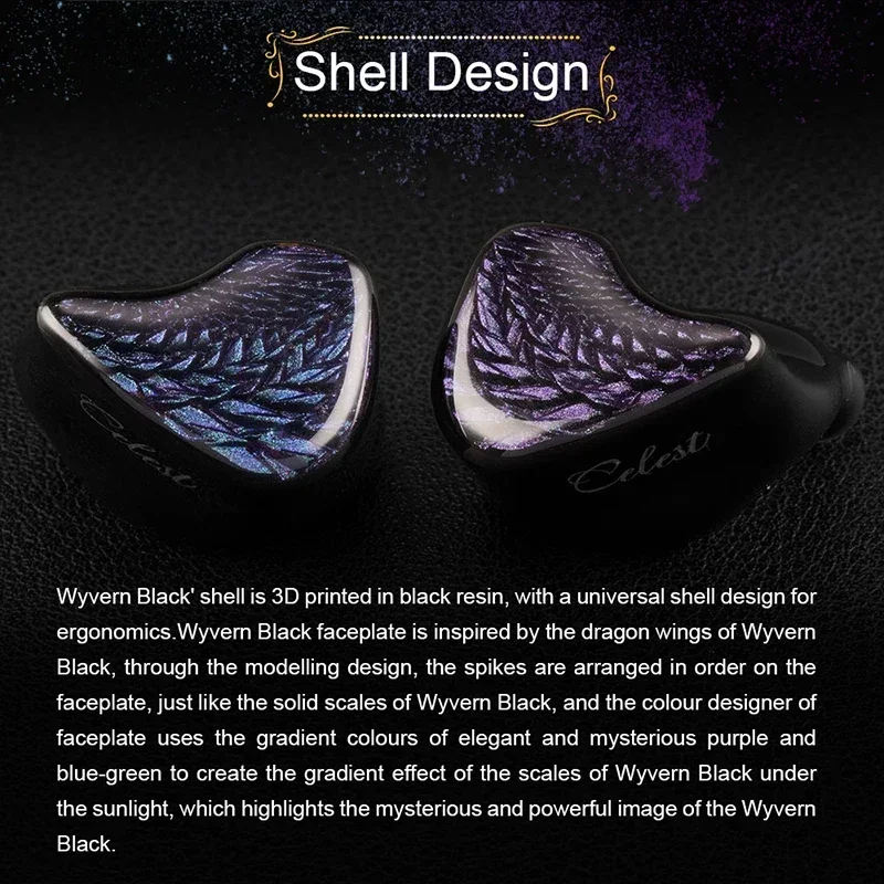 Kinera Celest Wyvern Preto 10mm LCP Driver Dinâmico Fone de Ouvido In-Ear com Plugue de 0,78mm Cabo Destacável Com Fio Fones de Ouvido de Música HiFi