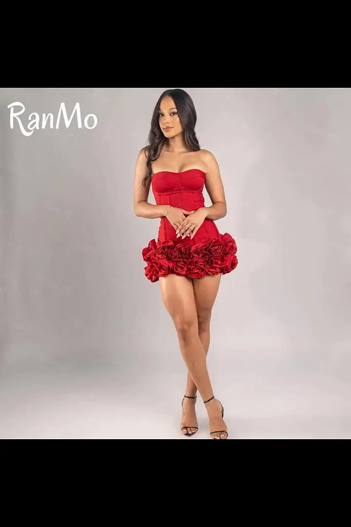 red mini dress for fall for valentine 2025 Vestido Mini Valentine Twill - Rojo