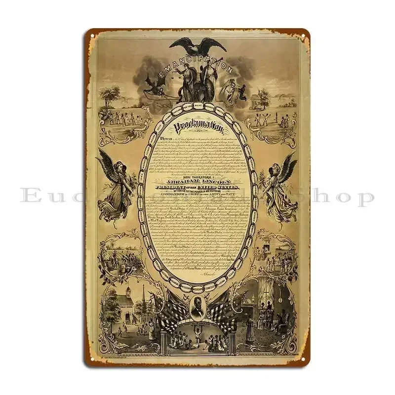 Emancipation Proclamation Published 1886 Metal Signs Garage Custom Wall Mural Wall Decor Wall Cave Tin Sign Poster
