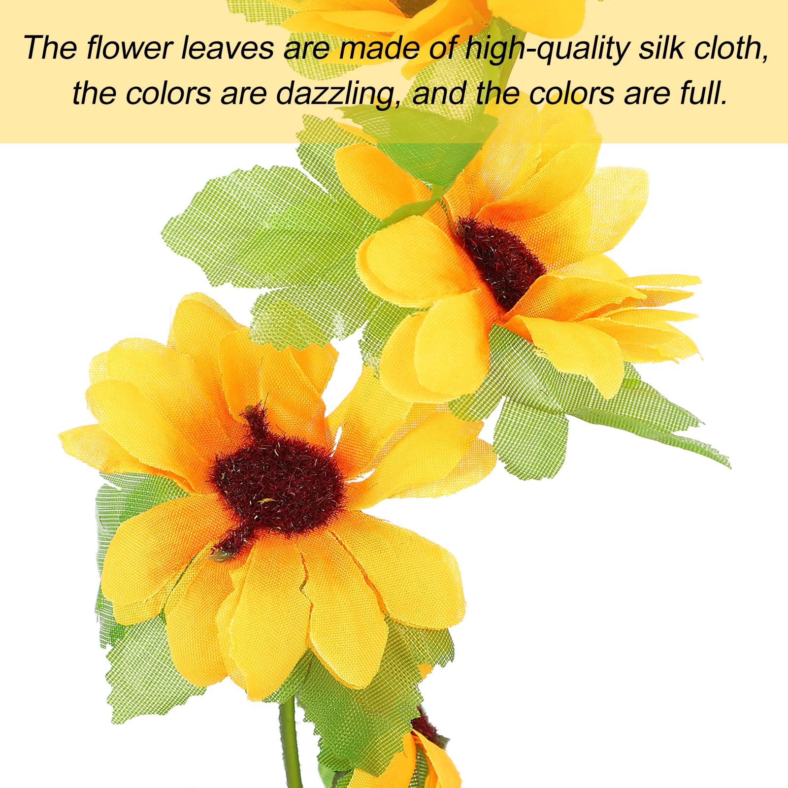 

2pcs Artificial Fake Hanging Decor Premium Diy Diy Vine Rattan Plant Sunflower Rattan For Wall Shelf Railing Decoration