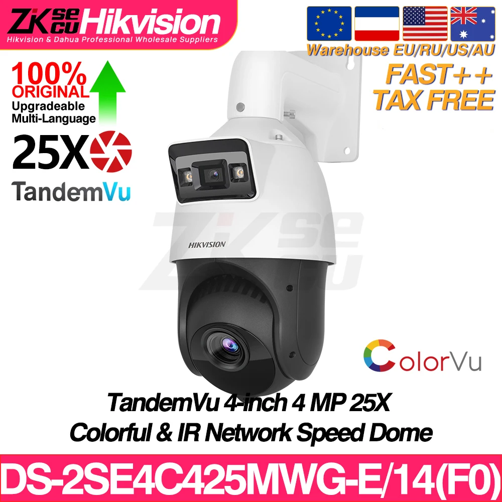 Hikvision DS-2SE4C425MWG-E/14(F0) TandemVu 4MP 2.8mm F1.0 Bullet 25X PTZ 30-100M Deep Learning Face Capture Camera Colorful IR