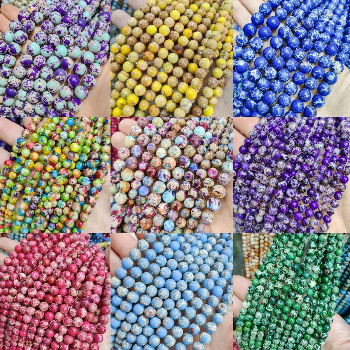 Natural Emperor Stone  Turquoise Round Beads Loose Beads Work in Progress Diy Bracelet Nacklace for Jewelry Making Wholesale