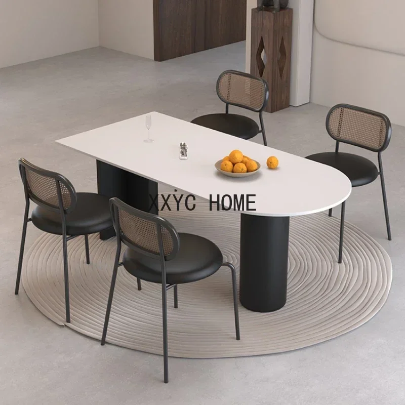 

Простой обеденный стол в скандинавском стиле, белый дизайн, специальный туалетный столик, шиферный современный Mesas De Jantar, мебель для дома YX50CZ