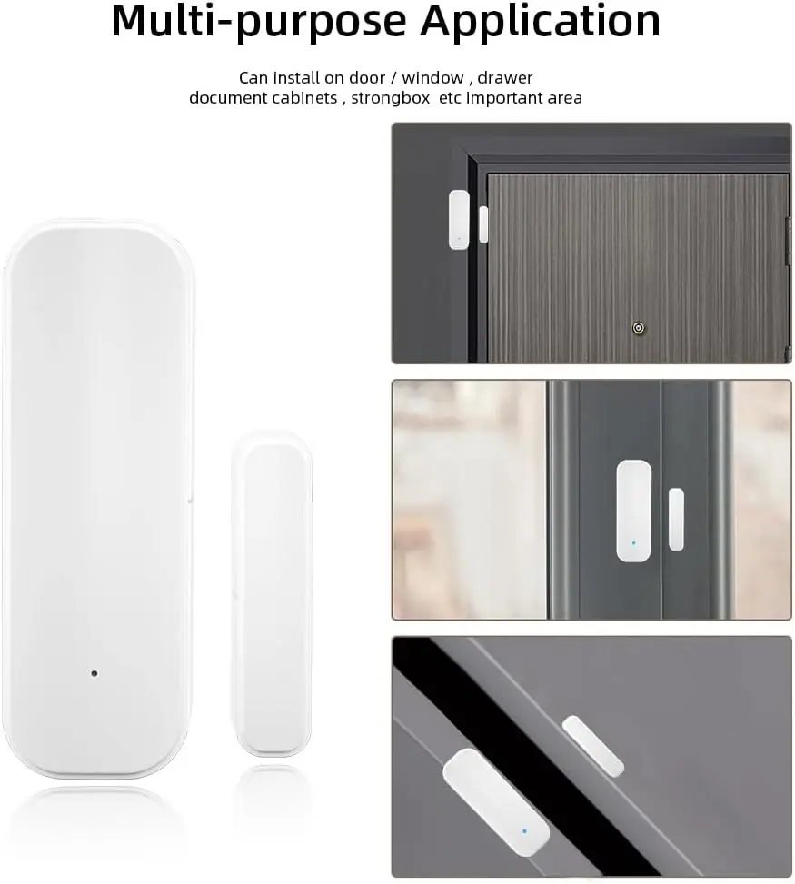 Imagem -03 - Tuya-sensor de Portas e Janelas Wifi Detector de Portas Alarmes App Smart Life Controle Remoto Trabalhe com Alexa Google Home