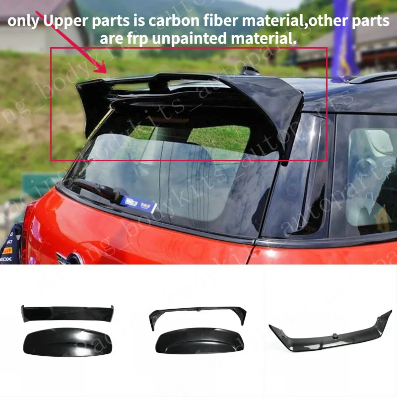

For Mini Countryman R60 Rear Roof Spoiler Wing Lip Carbon Fiber + FRP Unpainted