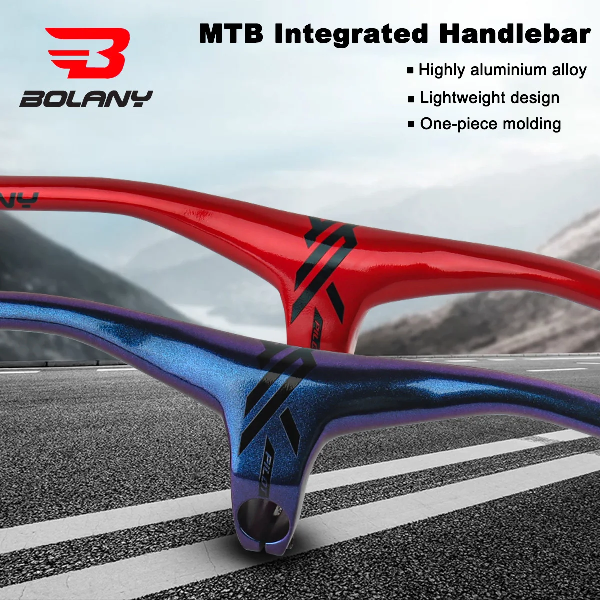 

БОЛАНЬАН - Руль для горного велосипеда - Цельный руль - Угол минус 17. ° - Высокопрочный алюминиевый сплав - 780 мм - 28,6 мм