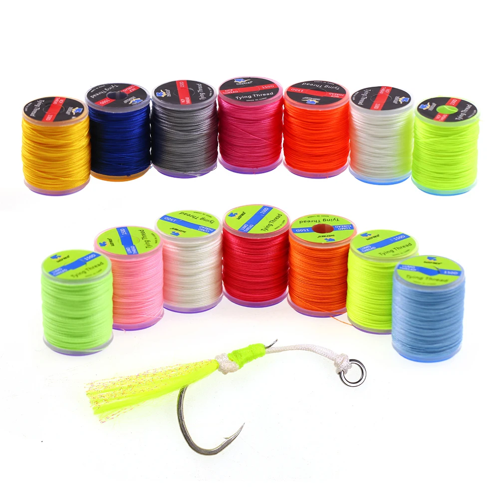 150D Starker Bindfaden für Jig-Köder-Assist-Haken, fluoreszierend, DIY Handknotfaden, Salzwasser-Fliegenbindematerial