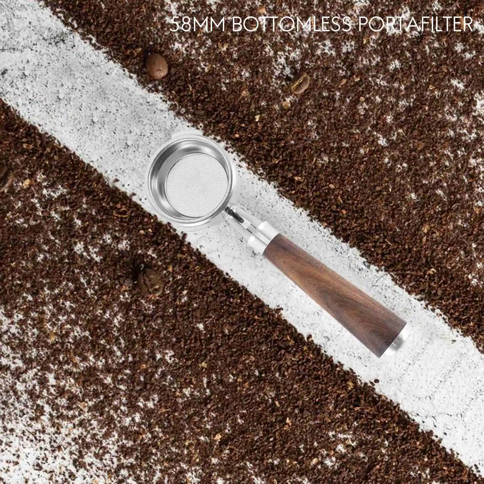 58Mm Coffee Bottomless Portafilter for Filter Basket Replacement Espresso Machine Accessory Coffee Tool A