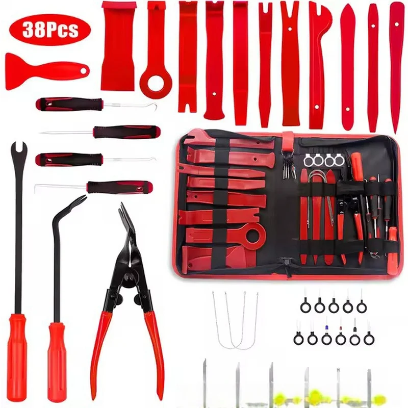 Car Trim Removal Tool Set Auto Door Panel Dashboard Audio Disassembly Pry Kit Plastic Clip Remover Tools With Storage Bag