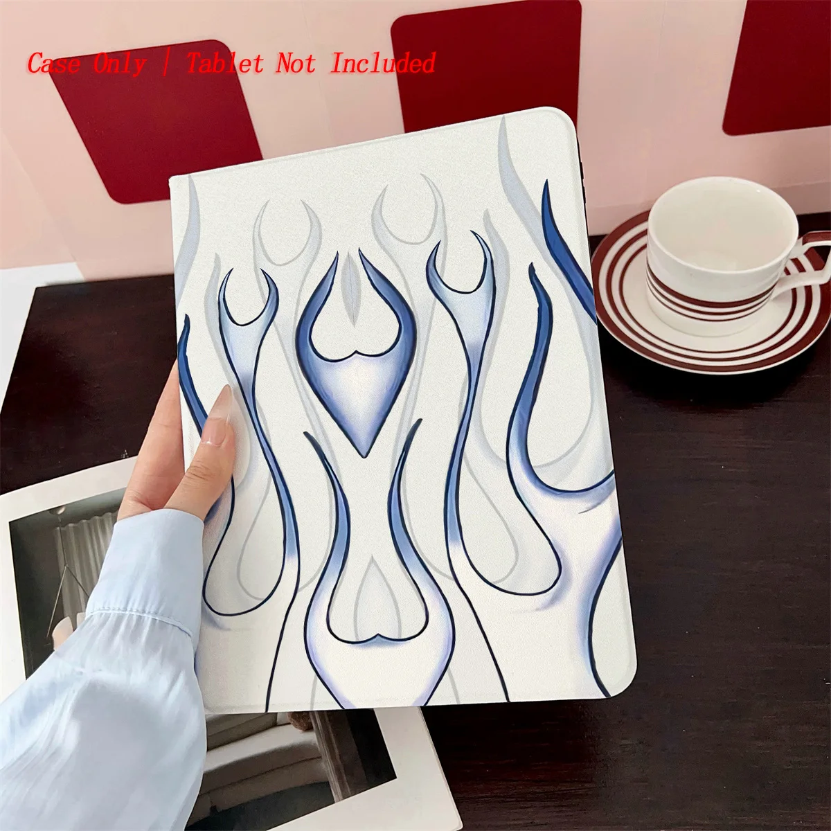 

Trendy Fresh Blue & White Design iPad Case for 9th Gen 10.2/8th Gen Shockproof Bumper Multi-Angle Stand