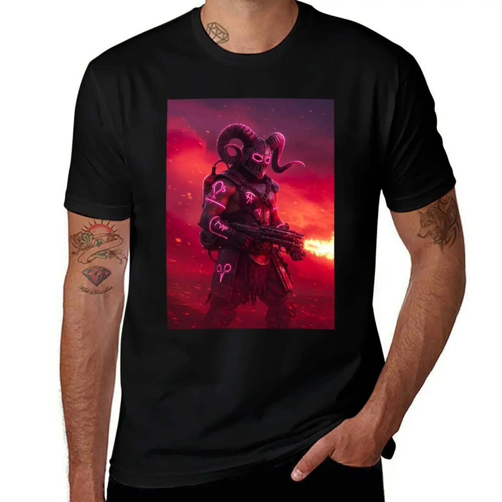 Aries Reborn – Post-Apocalyptic Zodiac Warrior T-Shirt man t shirts cotton T-Shirt