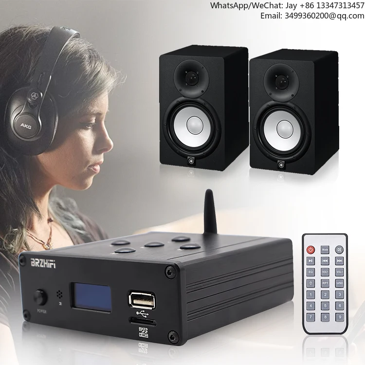 Aluminum ES9018 BT 5.0 USB Mini Portable Hifi Player Home Remote Application Control HiFi Power Amplifier